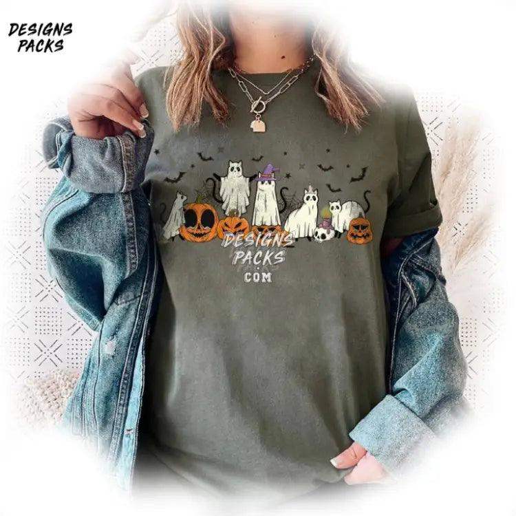 Ghost Cat Sublimation Png Design