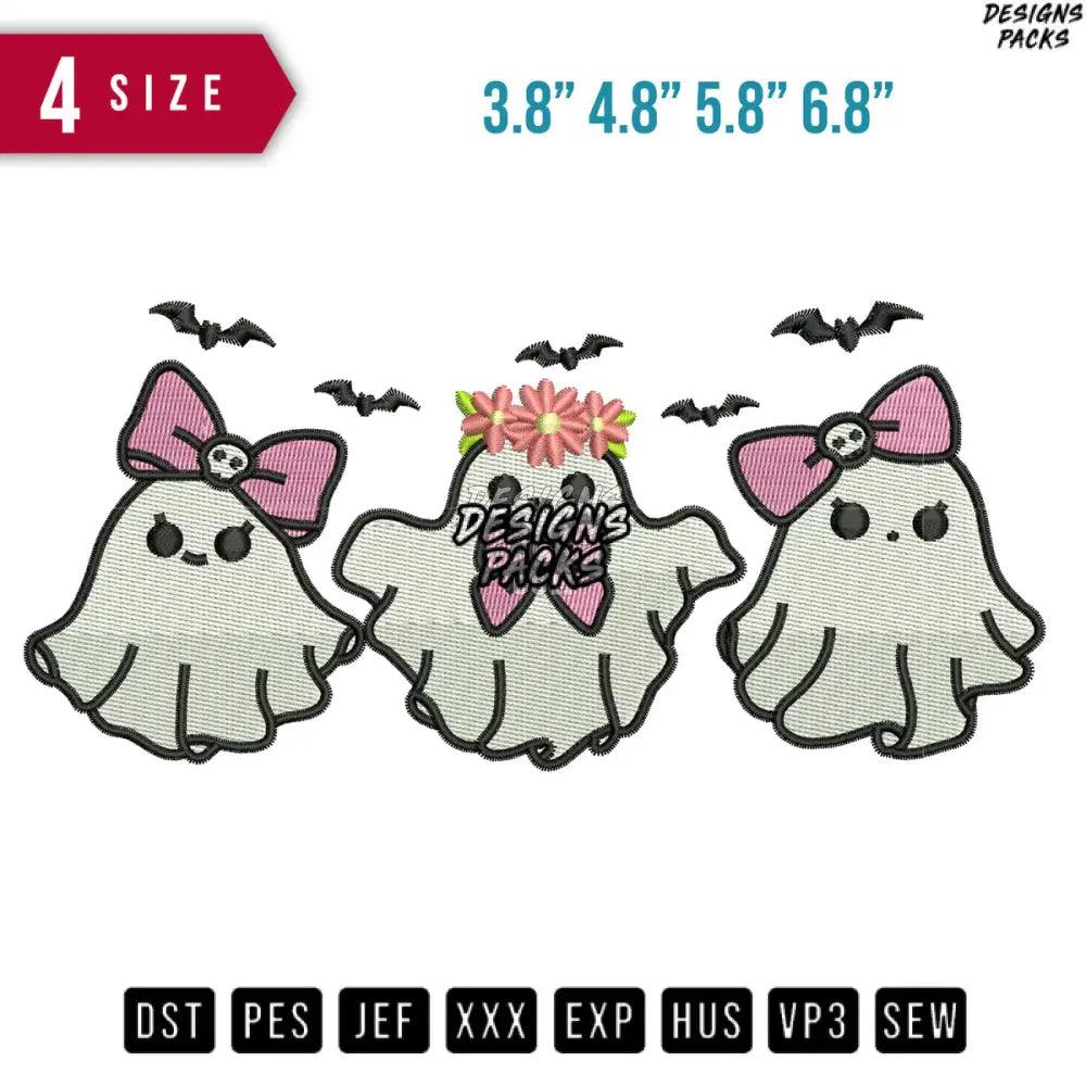 Ghost Cute Embroidery Design