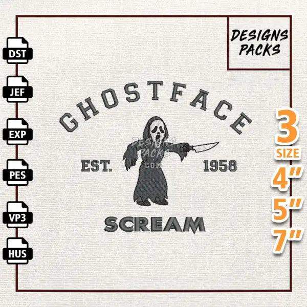 Ghost Face Craft Embroidery Design