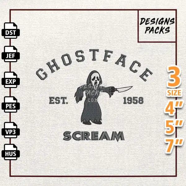 Ghost Face Craft Embroidery Design
