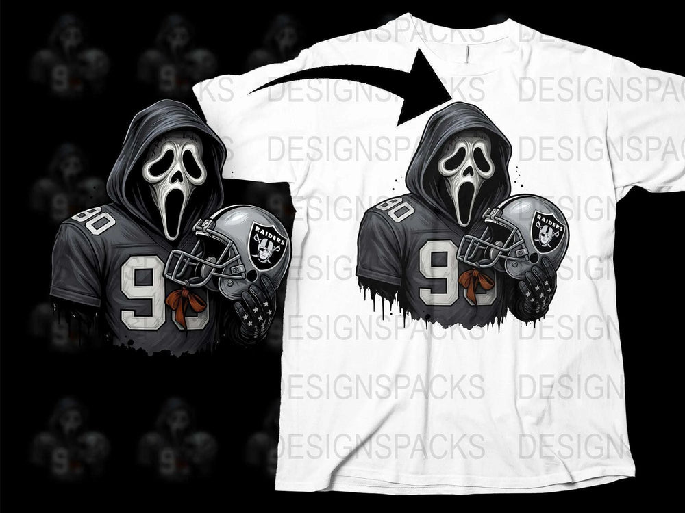 Scream Ghost Football Player T-Shirt, Horror Sports Fan Tee, Halloween Costume Graphic Shirt, Unisex Apparel