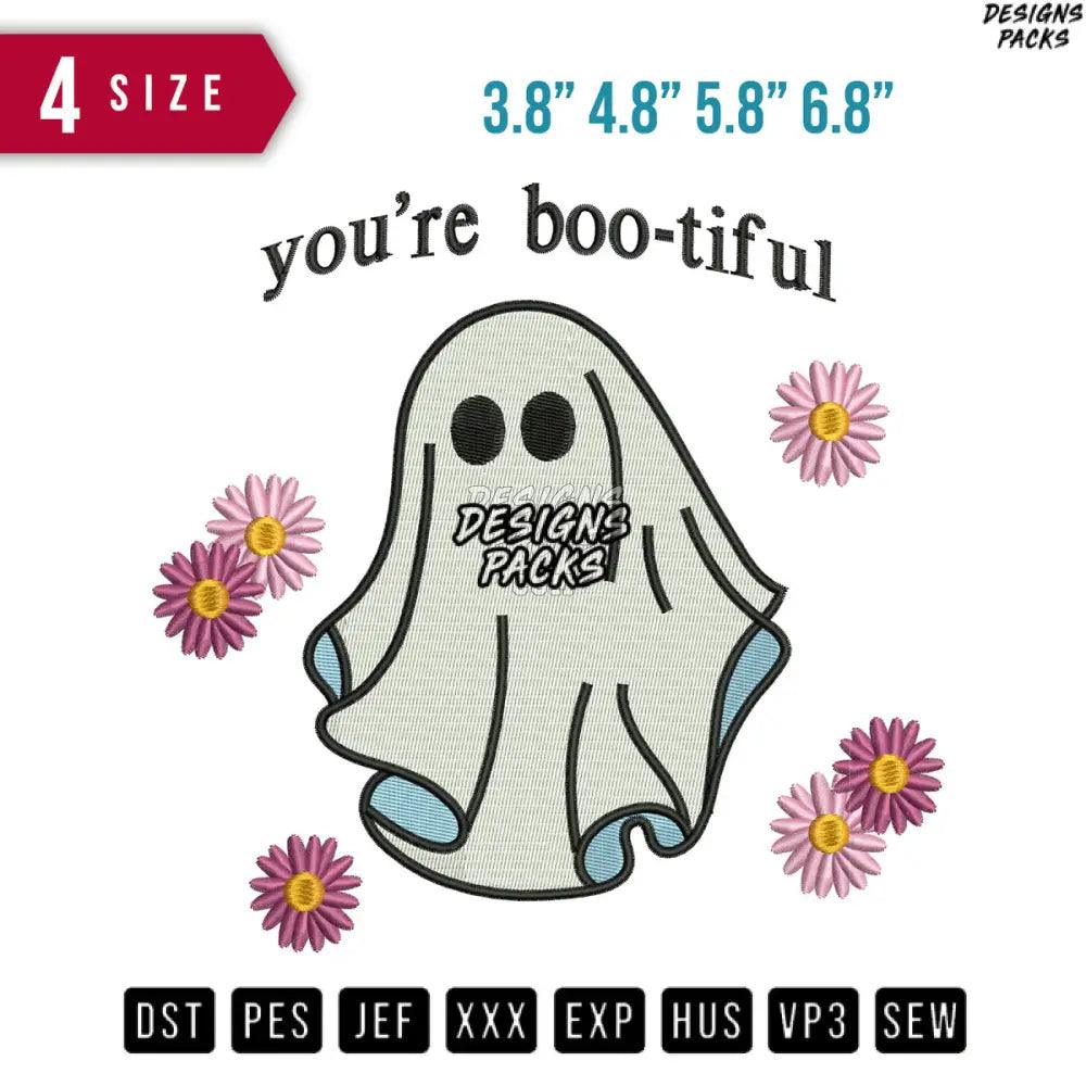 Ghost You're Boo-tiful Embroidery Design