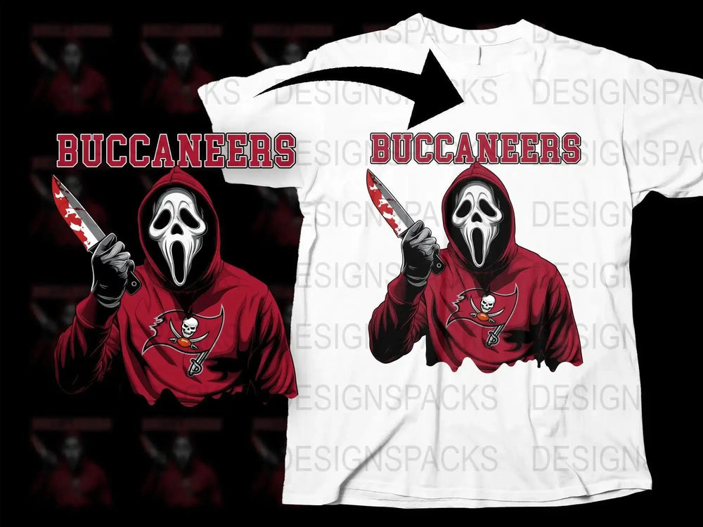 Ghostface Buccaneers Team Graphic Horror Themed Png Digital Download