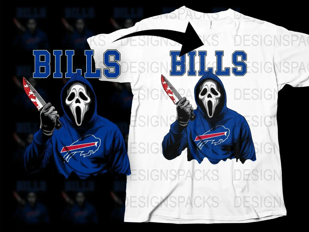Ghostface NFL Team Bills Graphic Print Png Digital Download