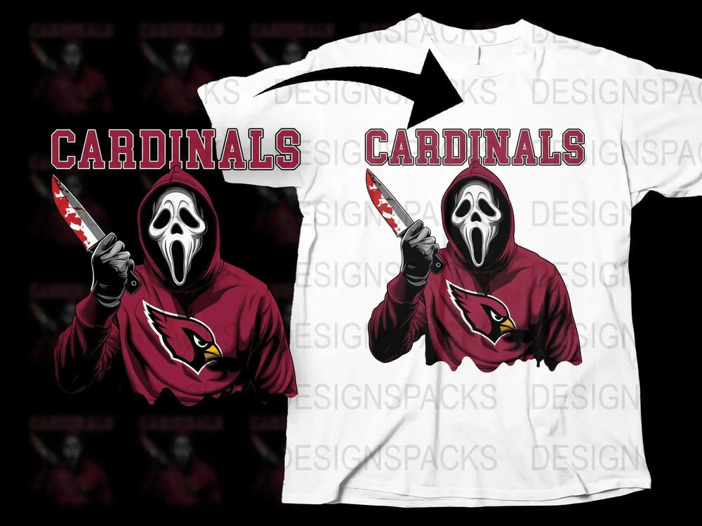 Ghostface NFL Team Cardinals Graphic Png Digital Download