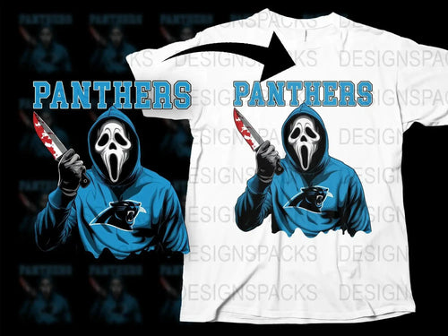 Ghostface NFL Team Panthers Horror Hoodie Png Digital Download