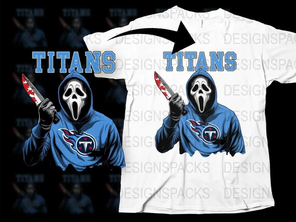 Ghostface NFL Team Titans Scary Horror Graphic Png Digital Download