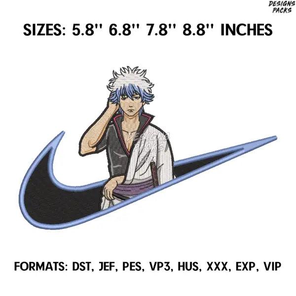 Gintoki Sakata Embroidery Design File, Gintama Anime Embroidery Design, Machine embroidery, Anime Pes Design