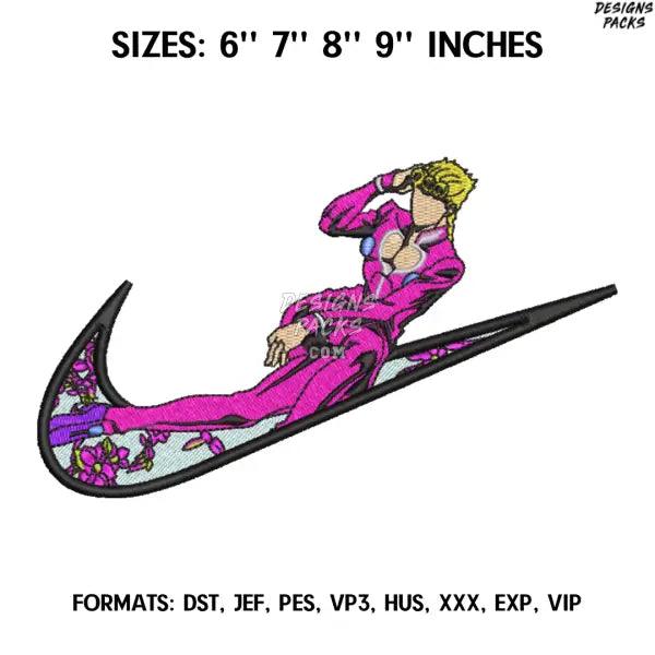 Giorno Giovanna Embroidery Design File, JoJo's Bizarre Adventure Anime Embroidery Design, Jojo Embroidery Design