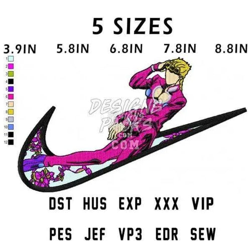 Giorno Giovanna JoJo's Bizarre Adventure Anime Embroidery Design