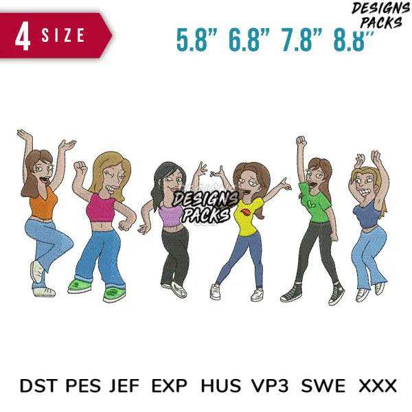 Girl Dance Embroidery Design 5.8" 6.8" 7.8" 8.8"
