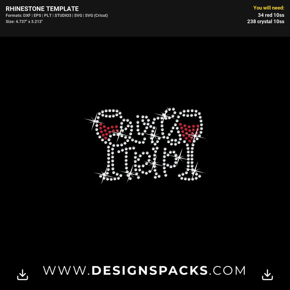 Girls Trip Face Mask Rhinestone Digital Template