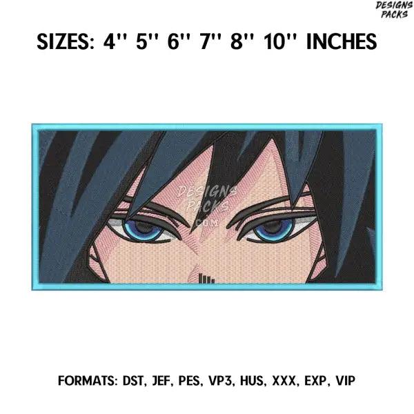 Giyu Tomioka Embroidery Design File, Kimetsu no yaiba Anime, Machine Embroidery Design, Demon Slayer Embroidery Design