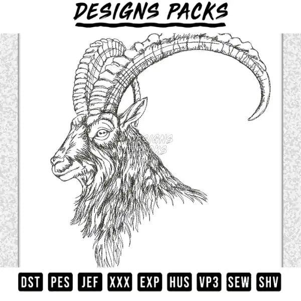 Goat Embroidery Design 