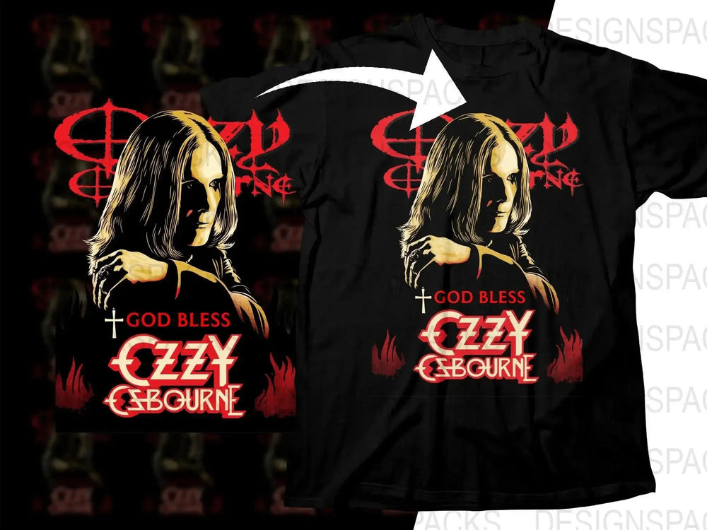 God Bless Ozzy Osbourne Graphic Png Design Digital Download