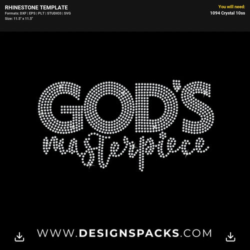 Gods Masterpiece Rhinestone Digital Template