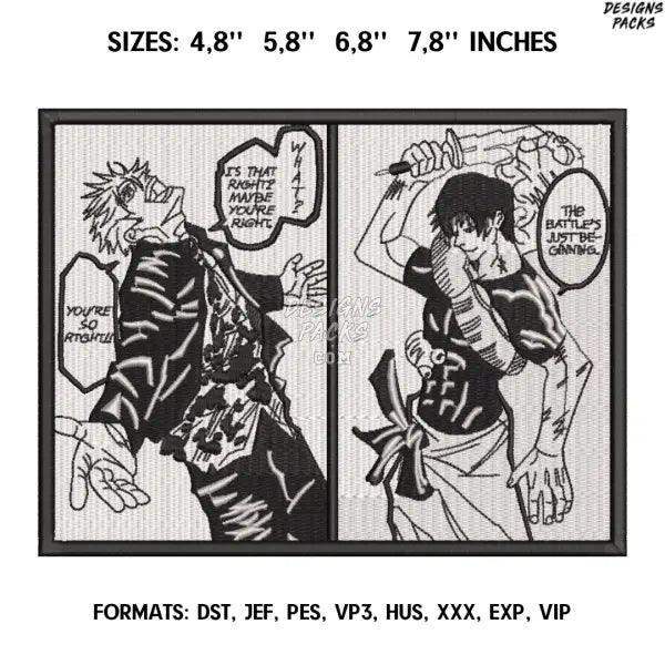 Gojo vs Toji Fushiguro _ Manga /Anime Embroidery Design/ Anime design