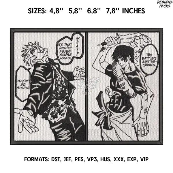 Gojo vs Toji Fushiguro _ Manga /Anime Embroidery Design/ Anime design