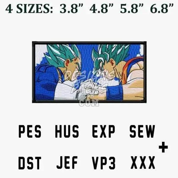 Goku and Vegeta Dragon ball Super Anime Embroidery Design