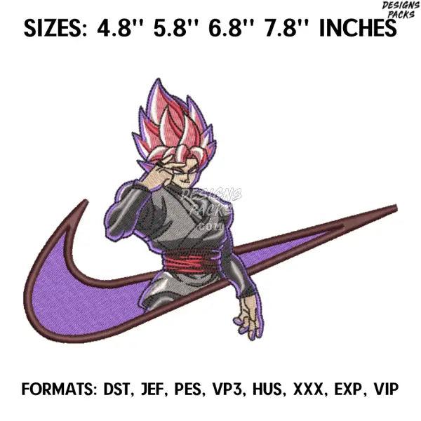 Goku Black Super Saiyan Rose Embroidery Design File, Dragon Ball Anime Embroidery Design, Anime Pes Design Brother