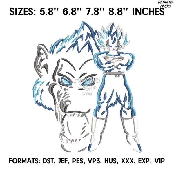 Goku Dragon Embroidery Design File, Dragon Ball Anime Embroidery Design, Anime Pes Design Brother, Machine Embroidery