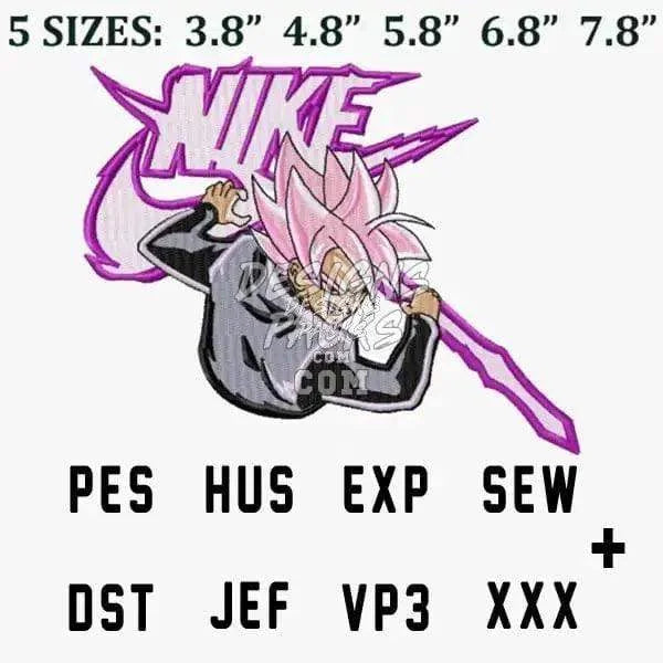 Goku Rose Dragon ball Anime Embroidery Design