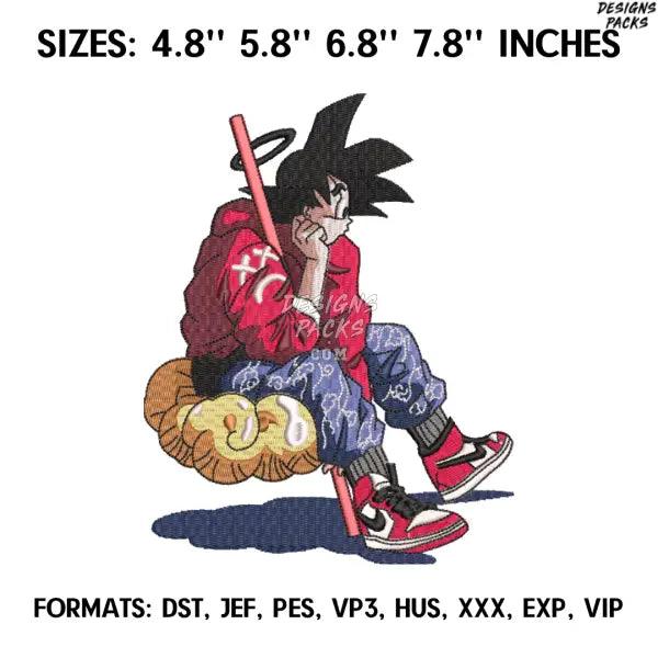 Goku Saiyan Embroidery Design File, Dragon Ball Anime Embroidery Design, Anime Pes Design Brother, Machine Embroidery