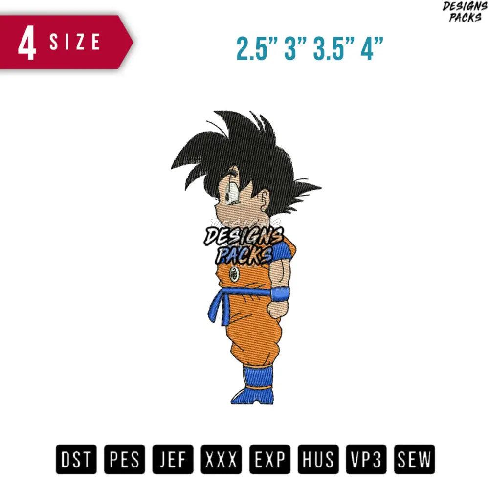 Goku Stand Alone Staring Embroidery Design