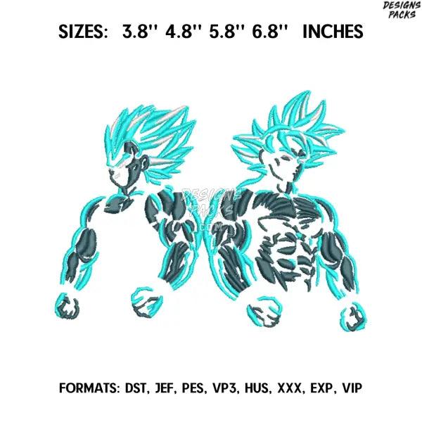 Goku Super Embroidery Design File, Dragon Ball Anime Embroidery Design, Anime Pes Design Brother, Machine Embroidery