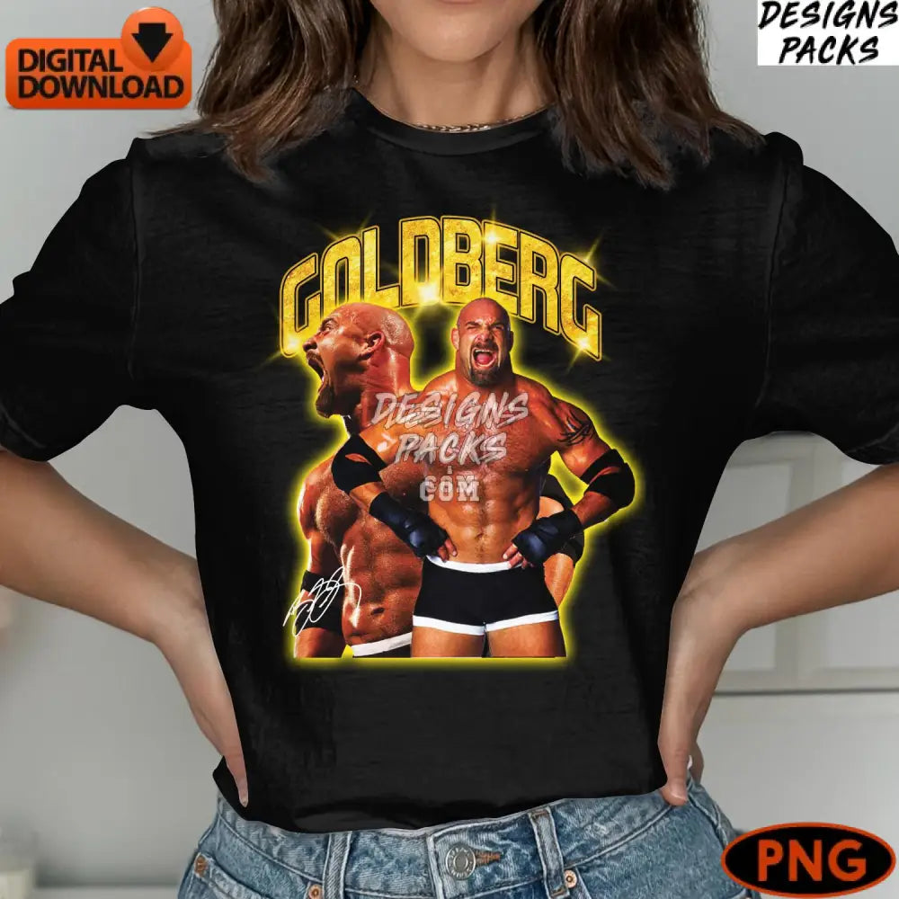 Goldberg Wrestling Star Digital Art Png Instant Download Sports Memorabilia Fan