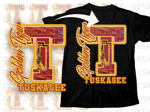Golden Tiger Tuskegee T-Shirt Bold College Design