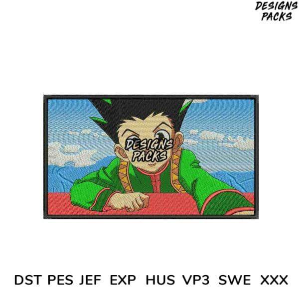 Anime character embroidery design in PES, DST, JEF formats for instant download
