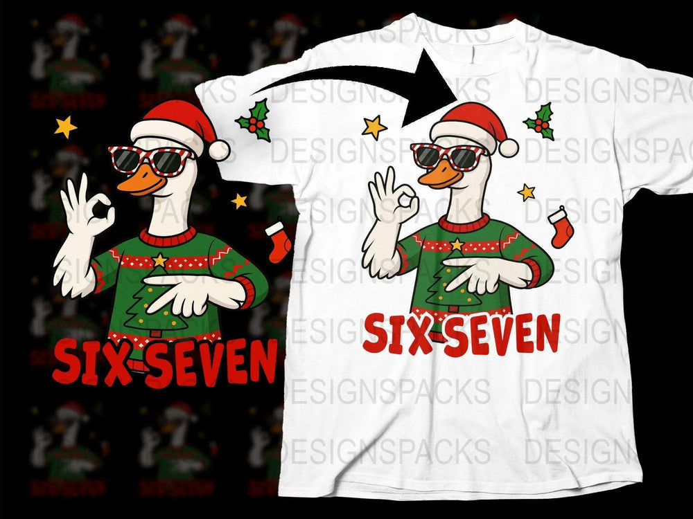 Funny Christmas Duck T-Shirt, Cool Sunglasses Duck, Festive Holiday Apparel, Unisex Duck Graphic Tee, Unique Christmas Gift Idea