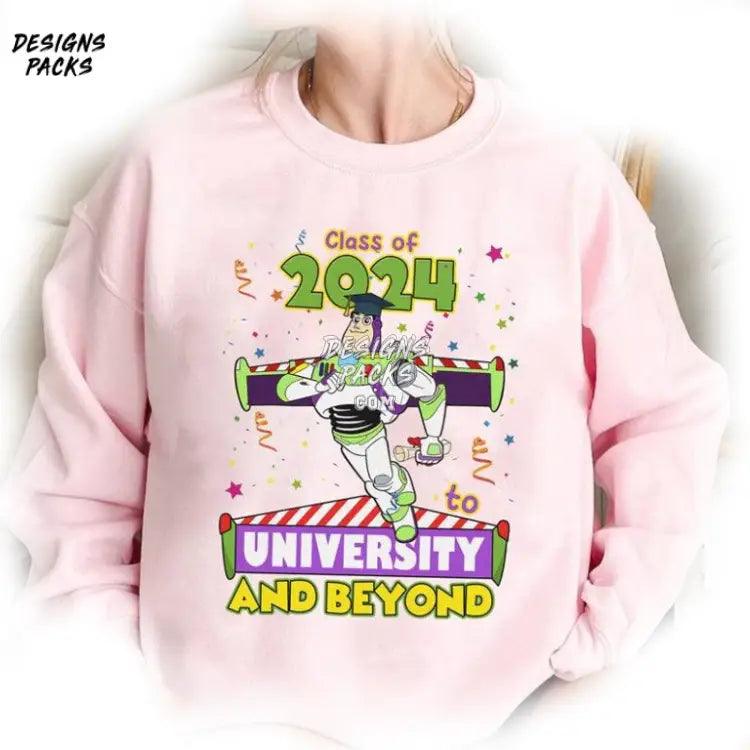 Graduate Buzz Lightyear To University And Beyond Cartoon Toy Story Graduation 2024 Png Design