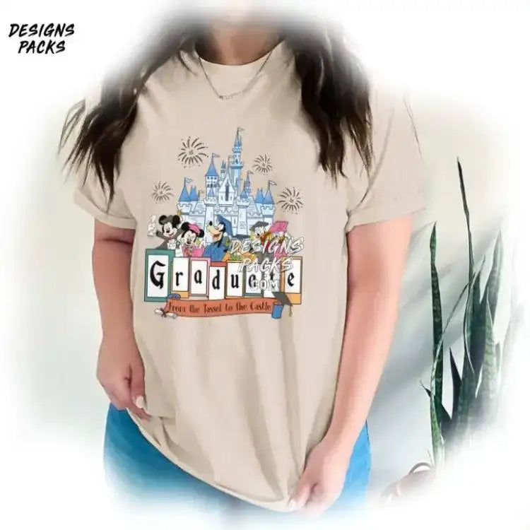 Graduate Tassel To Castle Cartoon Mickey And Friends Graduation Png Design