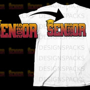 Senior 2026 graphic with graduation cap on a white t-shirt.