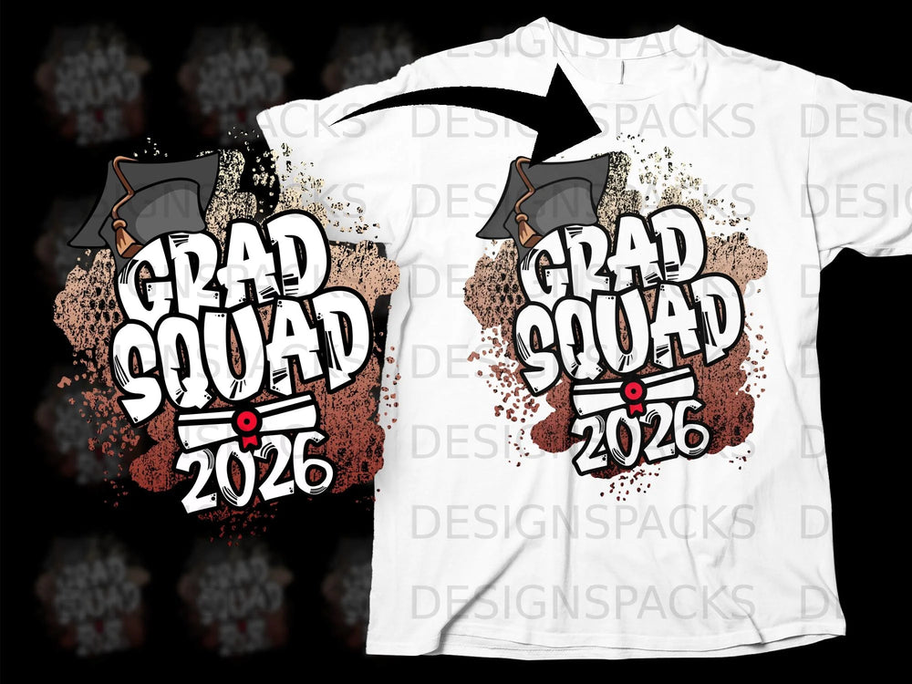 Grad Squad 2026 graduation cap and diploma graphic.