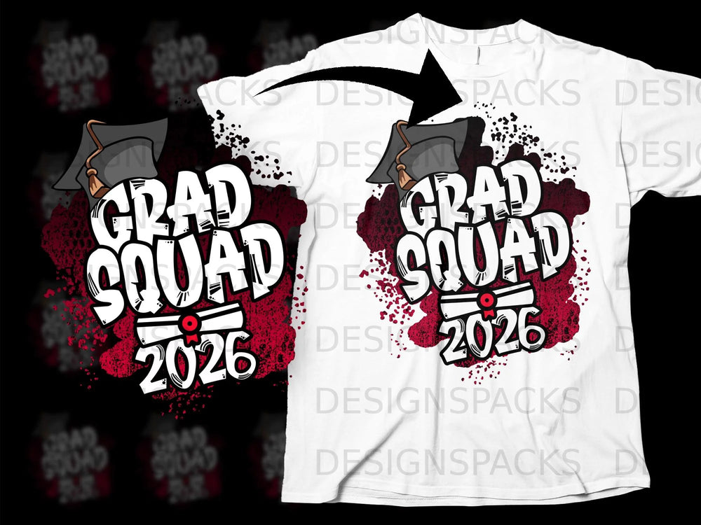 Grad Squad 2026 graphic with graduation cap and diploma.