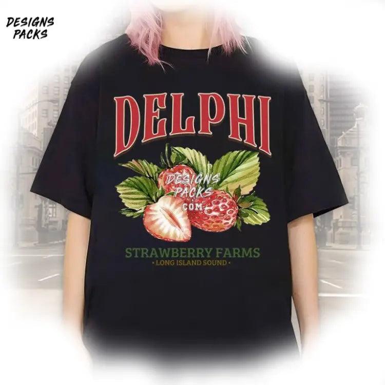 Graphic Bookish Delphi Strawberry Farms Hoodie T Png Design