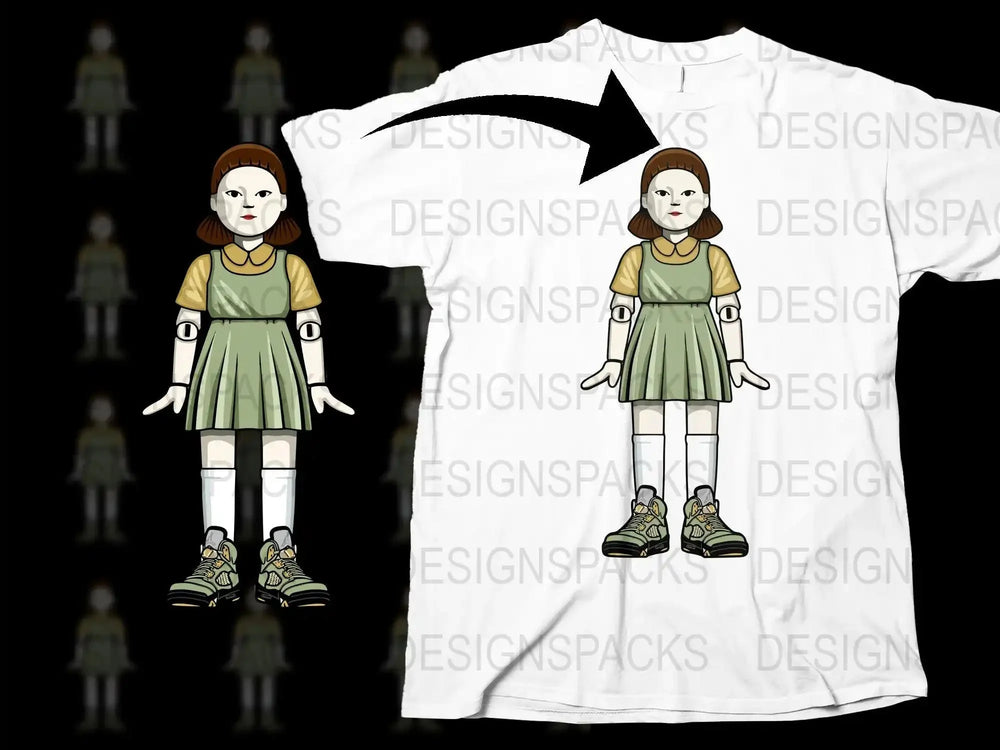 Graphic Korean Doll Design Streetwear Png Digital Download