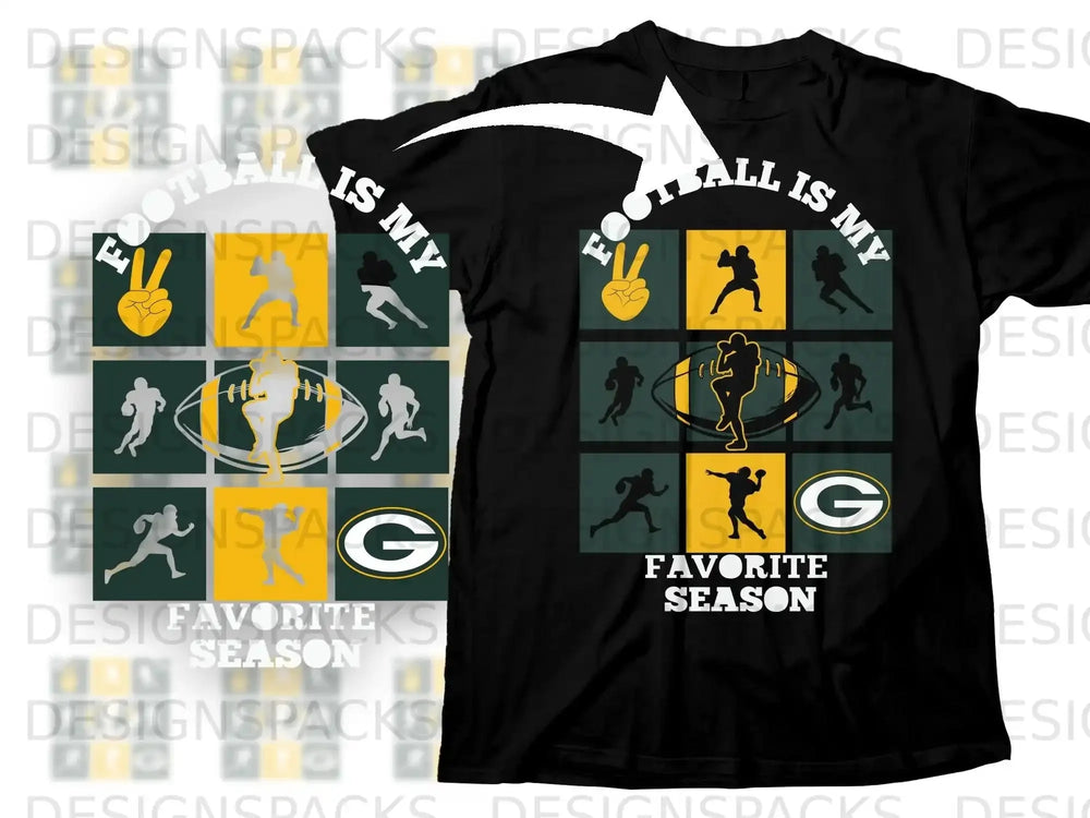 Football Is My Favorite Season Green Bay G Logo Player Graphic product type