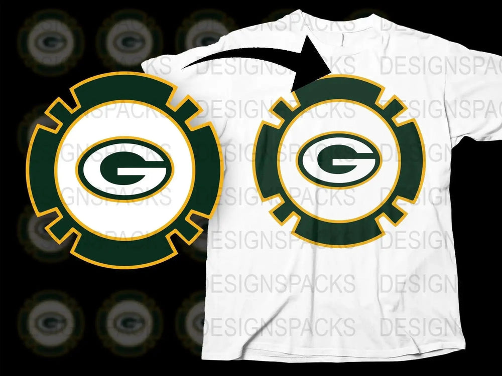 Green Bay Packers Football Team Logo Graphic Png Digital Download