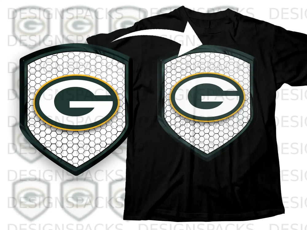 Green Bay Packers Logo Shield Design T-Shirt