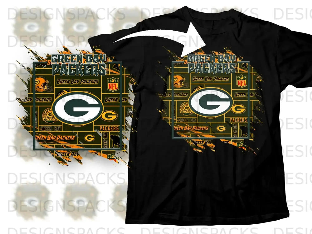 Green Bay Packers NFL Graphic Design T-Shirt