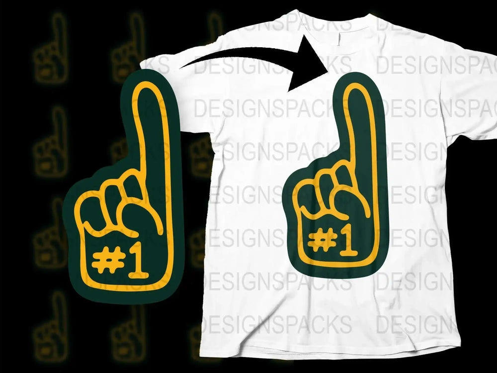 Number One Foam Finger T-Shirt, Sports Fan Tee, Graphic White Shirt, Unisex Adult Casual Wear