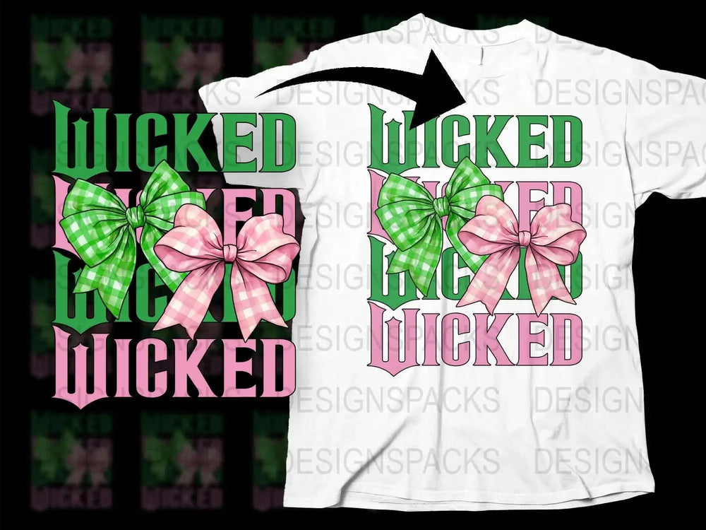 Wicked Irish Luck St. Patrick's Day T-Shirt Green Plaid Bow Graphic Tee