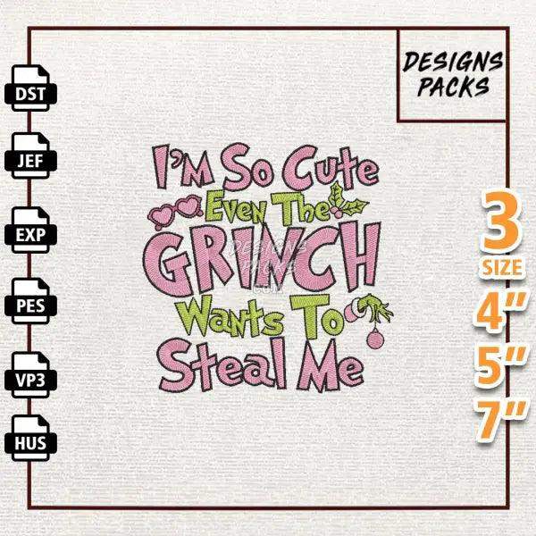 Greenchmas Want To Steal Me Embroidery Design