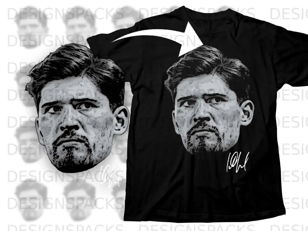 Graphic Face Print T-Shirt with Signature Design