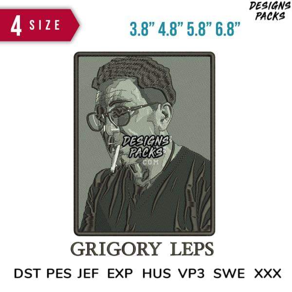 Grigory Leps embroidery design in 4 sizes, DST PES JEF formats, print-ready for DTG or DTF