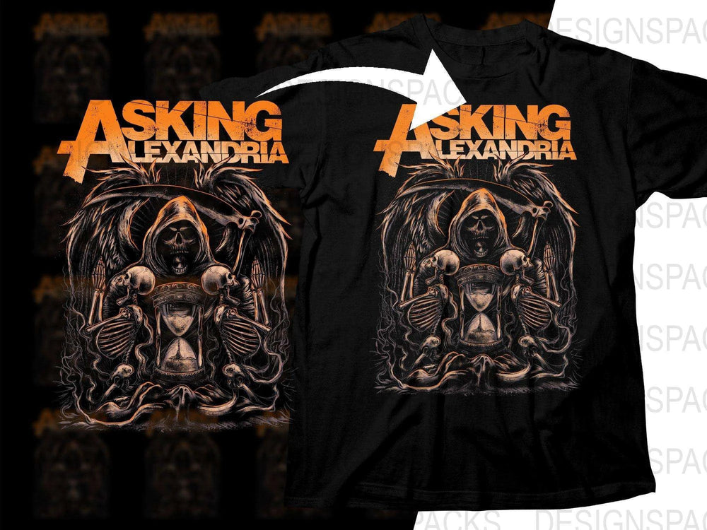 Grim Reaper Design Asking Alexandria Rock Band Png Halftone Digital Download
